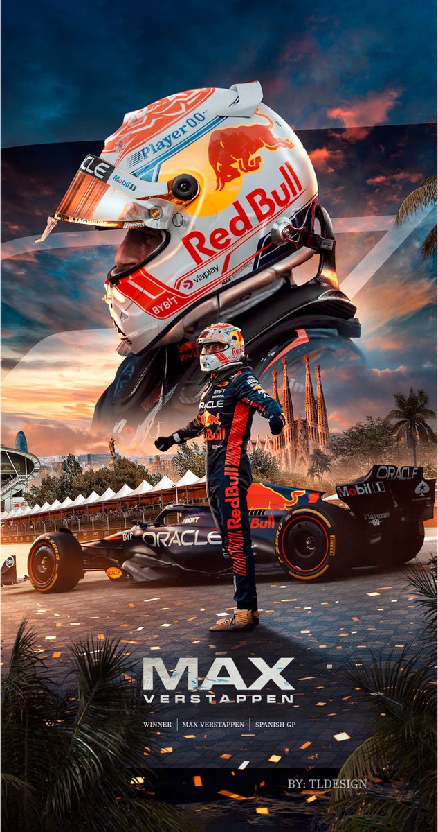 Formule 1 - Badhanddoek - Max Verstappen - Barcelona - 70 x 140 cm