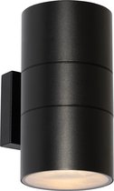 QAZQA Professional Moderne Buiten wandlamp zwart 2-lichts AR111 IP44 - Duo