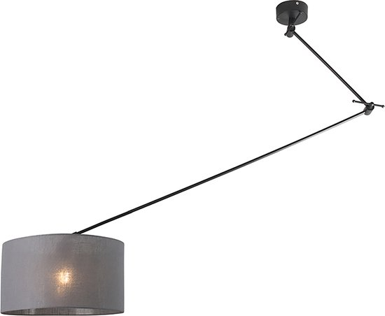 QAZQA blitz - Moderne Dimbare LED Smart Hanglamp incl. wifi met Dimmer - 1 lichts - Ø 35 cm - Donkergrijs - Woonkamer | Slaapkamer | Keuken