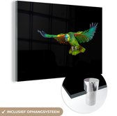 MuchoWow® Peinture sur verre 60x40 cm - Peinture sur verre - Perroquet - Vogel - Ressorts - Photo sur verre acrylique - Peintures