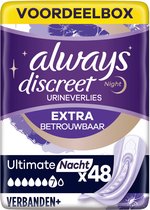 Always Discreet - Serviettes d'incontinence pour perte d'urine - Femme - Plus Long - 48 pièces