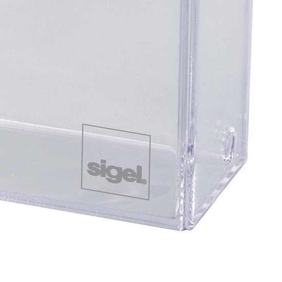 Sigel visitekaartbox - met deksel - voor 100 kaartjes - acryl glashelder - SI-VA110