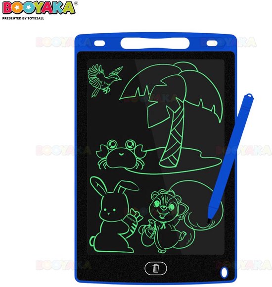 Genialba LCD-schrijftablet 2 Stuks - 30 Cm Kleurrijk - Elektronisch Tekentablet Voor Kinderen Van 2 Tot 7 Jaar - Blauw En Rood - Oogvriendelijk En Drukgevoelig