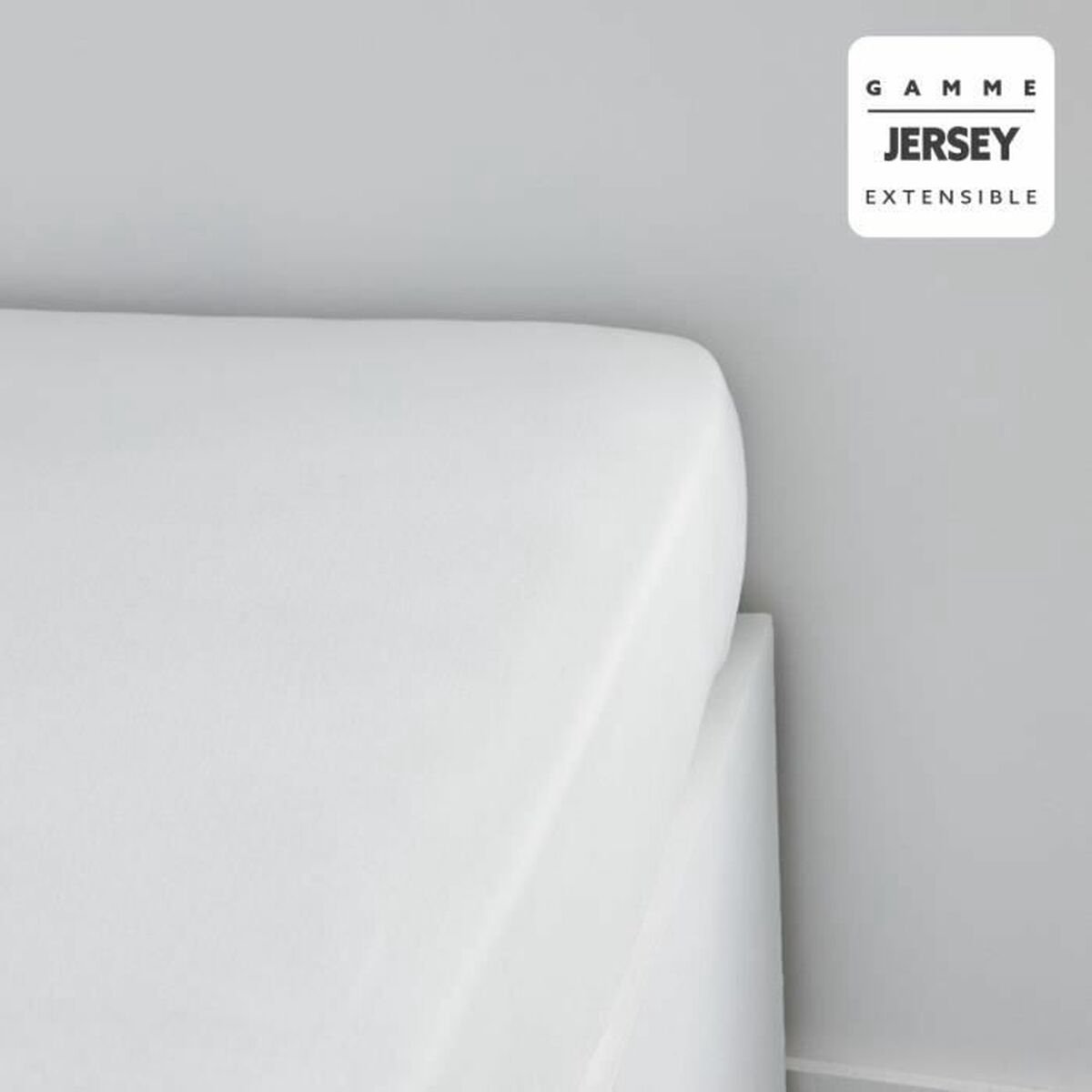 Vandaag essentieel vandaag Charg - 90 x 190+25 cm - 1 persoon - 100% Jersey katoen - krijt