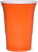 Orange cups plastic 25 stuks (473ml) - Koningsdag, EK, WK, Themafeest - Oranje Beker