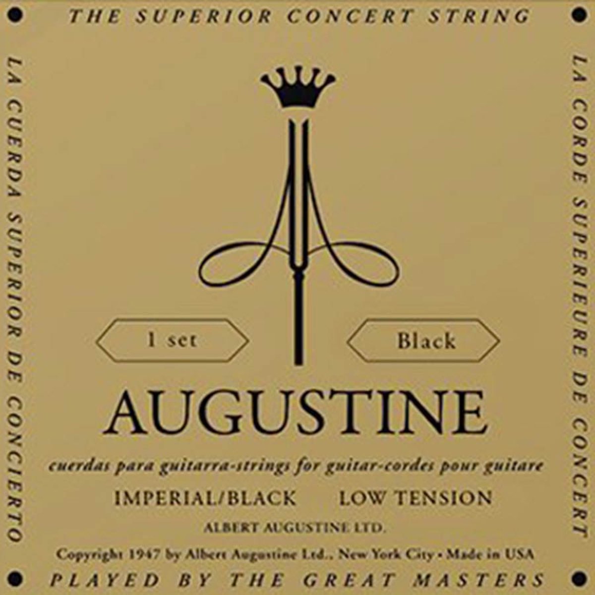 Augustine AU-IMBK Black snaren set classic, medium tension trebles & light tension basses