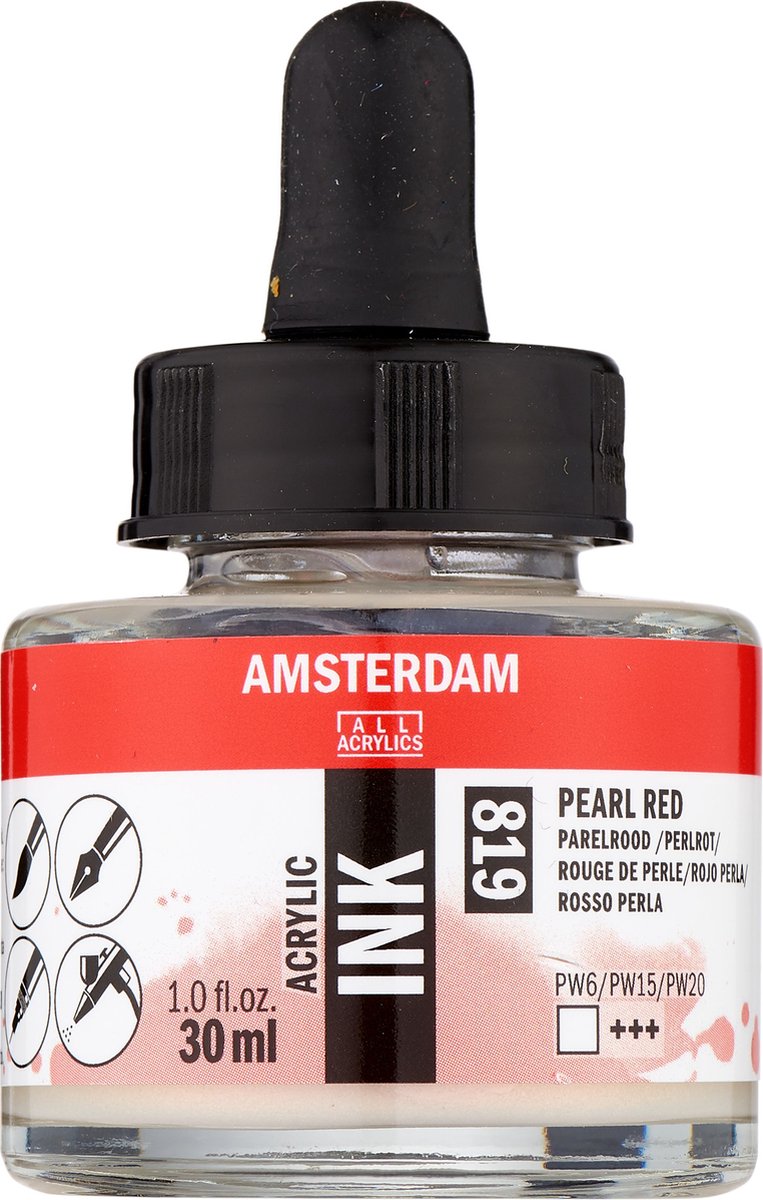 Amsterdam Acrylic Inkt Fles 30 ml Parelrood 819