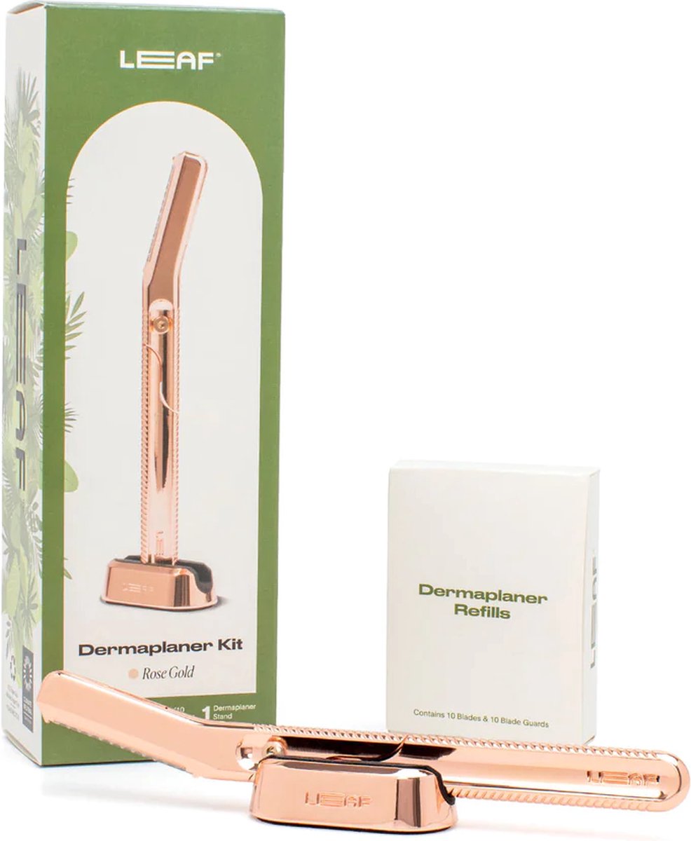 Leaf Dermaplaner Complete Set | Rose Gold