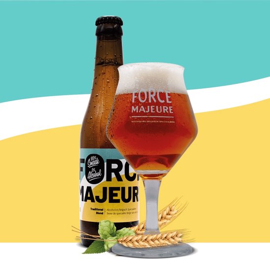 Foto: Force majeure traditional blond 24x 33cl niet alcoholisch bier