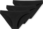 SCHIESSER 95/5 slips (pack de 3) - femmes mini coton bio noir - Taille : 46