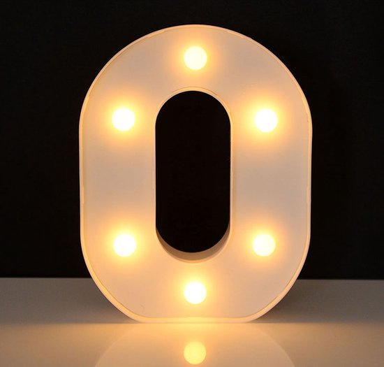 Lichtgevend Cijfer - 22 cm - Wit - LED - Cijfer 0