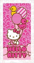 Serviette de Plage Ballons Hello Kitty - 70x140 cm - Serviette de Bain Katoen - Rose