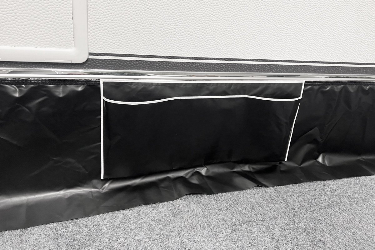 10 meter ESVO caravan tochtstrook - heavy duty met klittenband - zwart - 60 cm + opbergzak