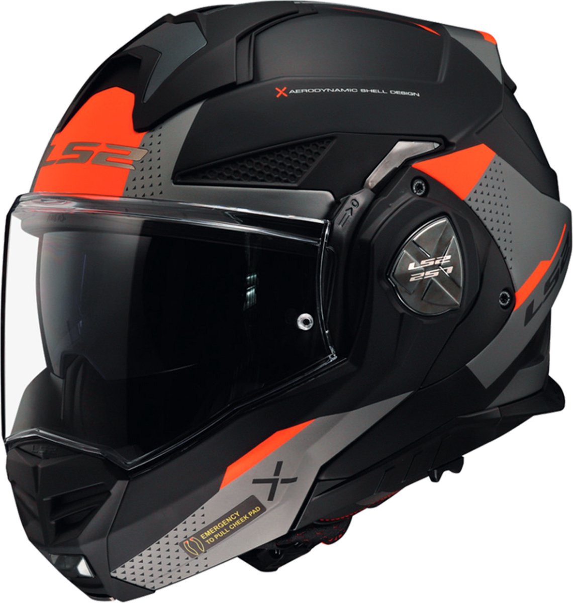 LS2 Helm Advant X Oblivion FF901 titanium mat zwart rood maat xxl