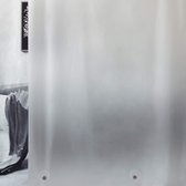 Douchegordijn met gewichtmagneten aan de onderkant, semitransparant, matglasachtig, EVA, waterdicht, gordijn voor douche en badkuip, 0,15 mm [183 x 183 cm], zachte badgordijnen met 12 douchegordijnringen voor kinderen