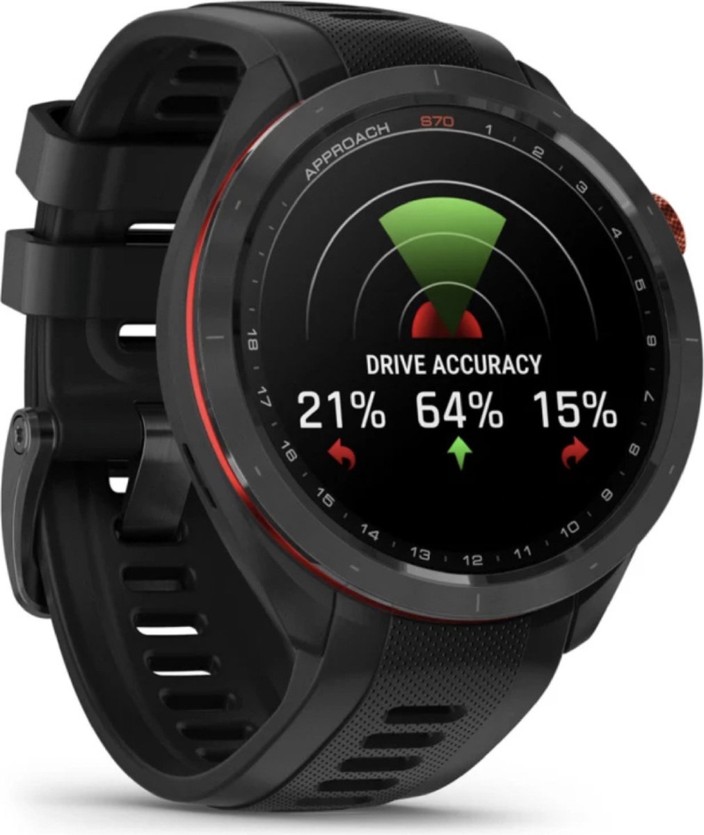 Garmin Approach S70 Premium GPS Golfhorloge 47 mm - Zwart - afbeelding 2
