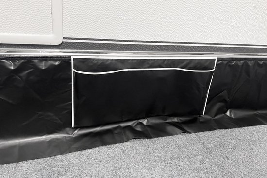 3 meter ESVO caravan tochtstrook - heavy duty met klittenband - zwart - 60 cm + opbergzak van ESVO — afbeelding 2