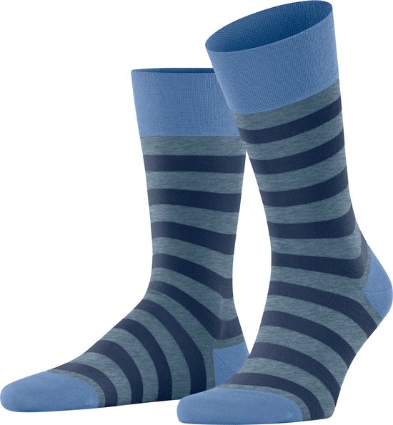 FALKE Sensitive Mapped Line comfort band, geschikt voor diabetici katoen sokken heren blauw - Maat 39-42