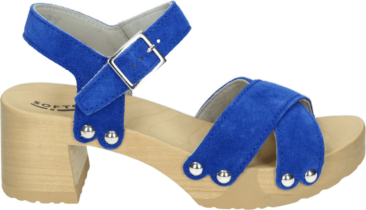 Softclox S3598 HANNE - Volwassenen Sandalen met hak - Kleur: Blauw - Maat: 41