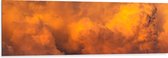 Dibond - Oranje Gloed van Zon over de Wolken - 150x50 cm Foto op Aluminium (Met Ophangsysteem)