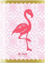 Rice A4 ruitjes schrift "flamingo"