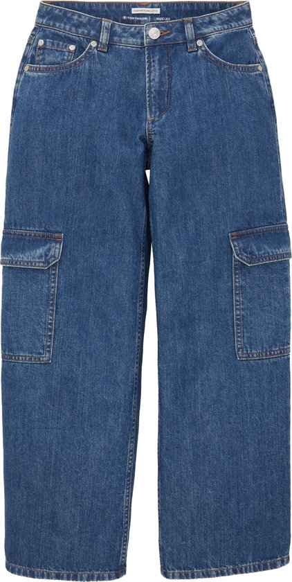 TOM TAILOR MIT ELASTISCHEM BUND - Flared Jeans - Clean Mid Stone Blue Denim To223a099 K11