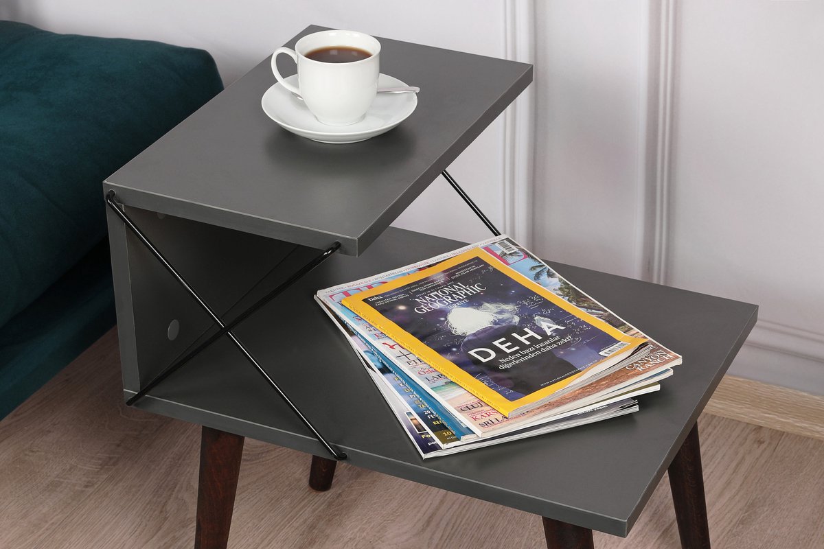 Skye Decor Nachtkastje Open - Stijlvol Antraciet - Ruimtebesparend 50x55x40cm - Duurzaam Melamine