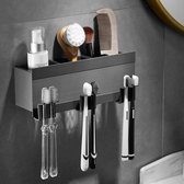 Porte-brosse à dents de salle de bain espace Zwart aluminium 3 fentes porte-gobelet à dents boîte de rangement d'angle Geen de Embouts installation automatique