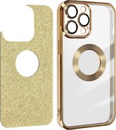 Protecam Spark Series afneembare glitterhoes Geschikt voor Apple iPhone 12 Pro Max Goud