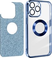 Protecam Spark Series afneembare glitterhoes Geschikt voor Apple iPhone 11 Pro Max Blauw