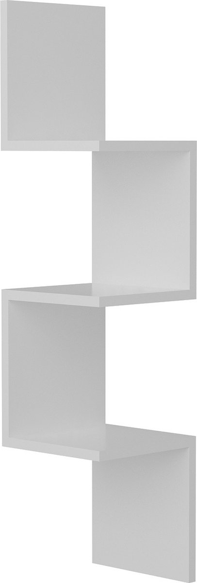 Skye Decor , Wandplank, Corner - White, Gemelamineerde spaanplaat, Wit, 25 x 25 x 105,4 cm