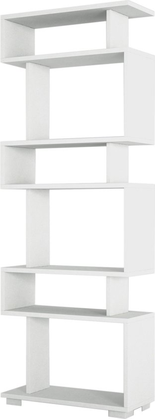 Stijlvolle Boekenkast - Wit Melamine - 60x165x19,5cm - Ruimtebesparend & Modern Design