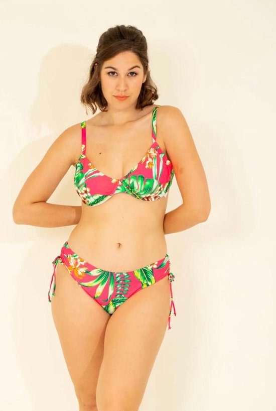 Bikini Dames- Leuke Beugel Bikini (Niet Voorgevormd)2-delig Set- Nieuw Collectie Dames Badmode&Bikini Badpak Zwempak VM359- Velle rood groen- Maat 38