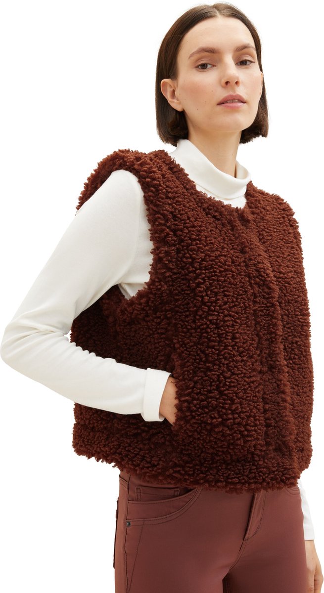 Pieces Damen Teddy Vest - Kuscheliges Gilet Ohne Ärmel