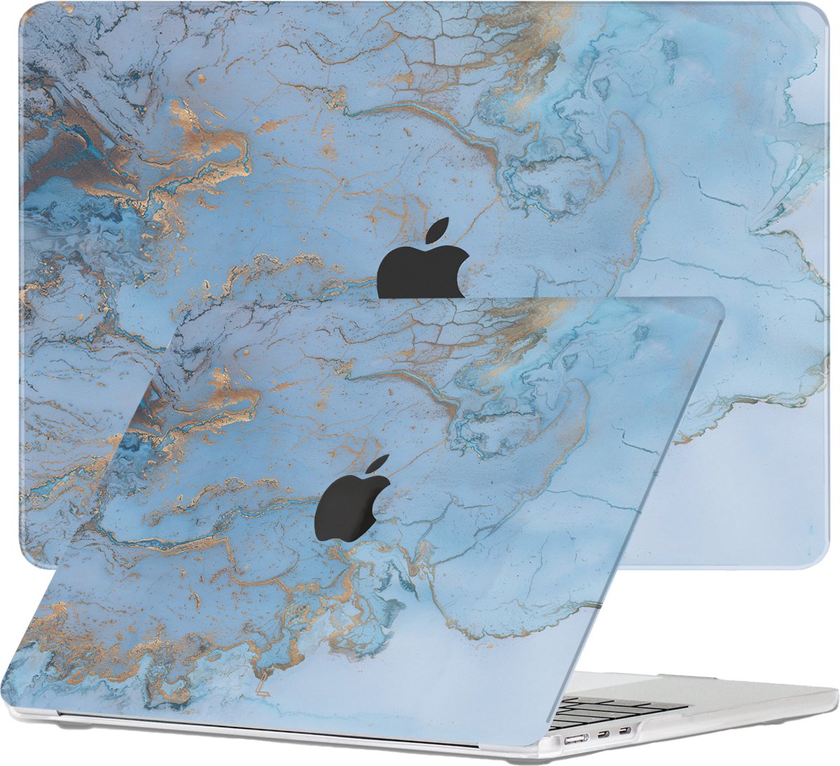 Lunso Geschikt voor MacBook Air 15 inch (2023-2026) cover hoes - case - Marble Ariel
