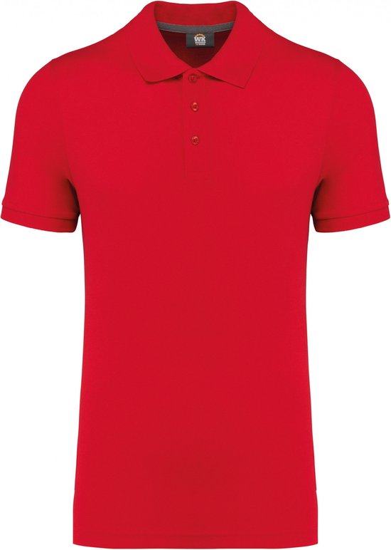 Polo Heren 5XL WK. Designed To Work Kraag met knopen Korte mouw Red 60% Katoen, 40% Polyester