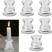 Lot de 6 Bougeoirs Bougeoir en Verre Bougeoir Bâton Diamètre 2,4 cm Bougeoir Bougeoir Bâton Transparent Bougeoir Transparent Bougeoir Bougeoir en Verre pour Bougies d'Arbre, Bougies de Table