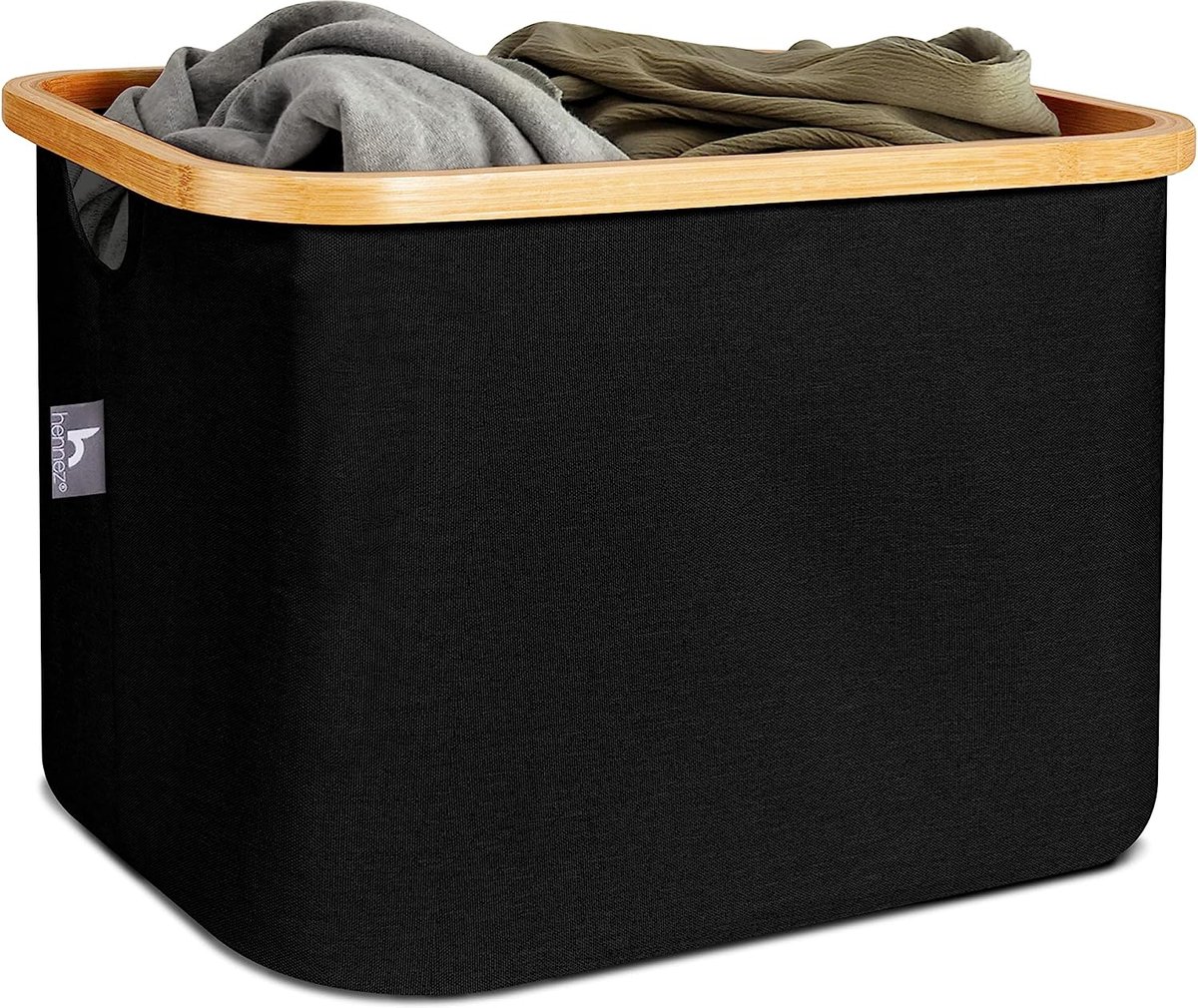 Hennez Laundry Basket Opbergmand 40L zonder deksel - Ikea plank geschikt Laundry Collector - Laundry Bag Rectangular Oxford Fabric and Bamboo Laundry Basket Foldable