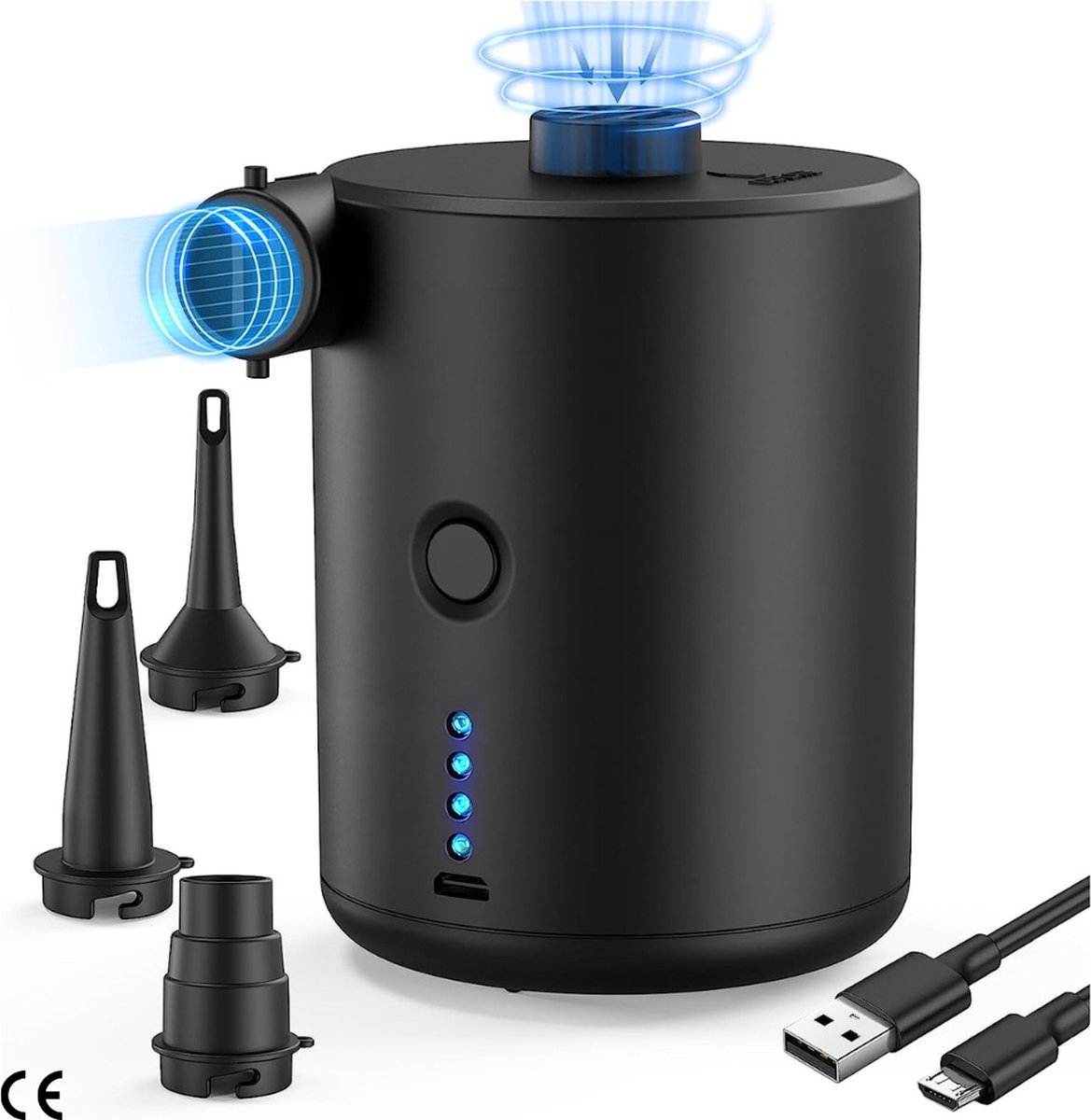 Draadloze Luchtpomp - kleine elektrische compressor - Snel en Draagbaar voor Zwembaden, Camping, Luchtmatrassen en Meer - mini USB elektrische luchtpomp met 4000 mAh oplaadbaar