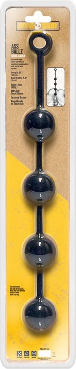 Goedkoopste Boneyard (All) Ass Ballz - Clamshell Anal Beads - XL black