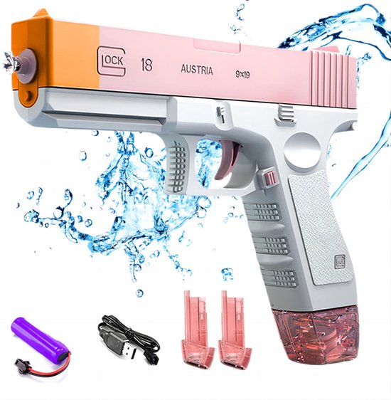 SpyraThree™ elektrisch waterspuitpistool, automatisch opladen, 3 speelstanden, LED shot & batterij-indicator, 15m bereik, premium zomerspeelgoed (Blauw SpyraThree™ elektrisch waterspuitpistool, automatisch opladen, 3 speelstanden, LED shot & batterij-indicator, 15m bereik, premium zomerspeelgoed (Blauw