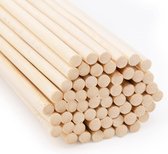 Joeji's Kitchen - 60 houten stokjes - lang rondhout - onbehandeld bamboehout - knutselhout - knutselbenodigdheden (6 mm x 30 cm)