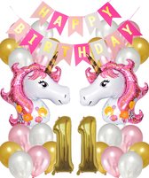Set de Ballons Snoes Unicorn 11 ans - Guirlande de décoration d'anniversaire - Ballon aluminium - Ballons à l'hélium