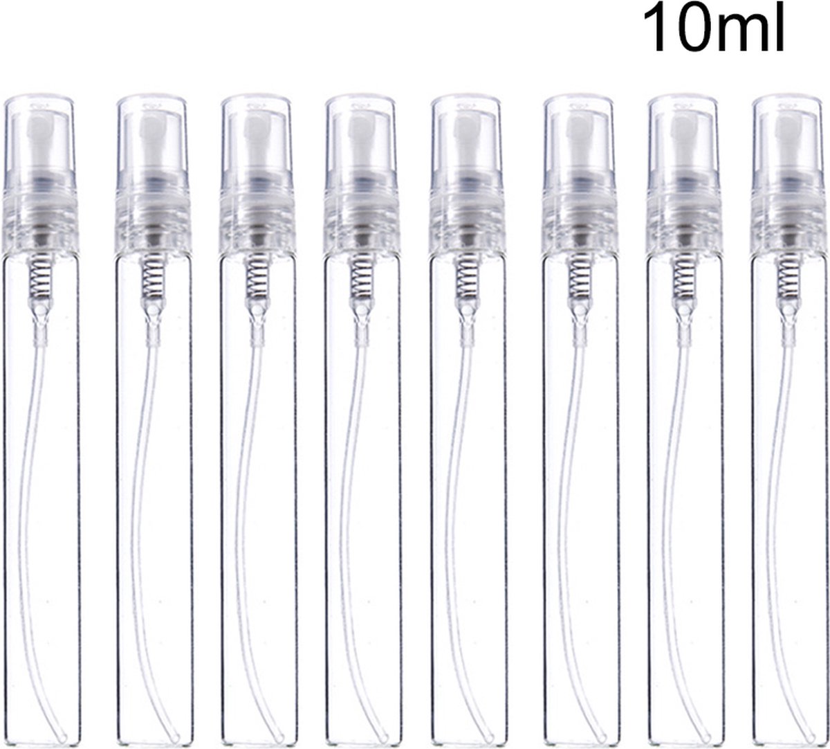 parfum verstuiver - 5 stuks -Glazen Navulbare Verstuiver - Glas - 10ml - Navulbaar - reisflesje - lengte 12 cm