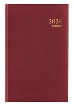 Brepols Agenda 2024 • Minister • Uitgestanste maandtabs • Lima Kunstleder • 14,8 x 21 cm • Bordeaux