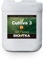 BioTka CULTIVA 3 ALL FLOWER 10 Ltr. - Bloeivoeding - bloei - plantvoeding - biologische plantvoeding - bio supplement - hydro plantvoeding - plantvoeding aarde - kokosvoeding - kokos voeding - coco - organische plantenvoeding - organisch