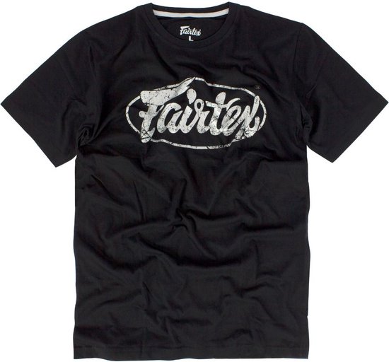 Fairtex TST148 Logo T-Shirt - Zwart - opdruk zilver - maat L