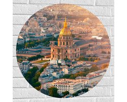 Muursticker Cirkel - Groot Hôtel National des Invalides, Parijs, Frankrijk - 70x70 cm Foto op Muursticker