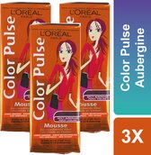 Teinture pour cheveux - L'OREAL Paris - Mousse - Aubergine épicée - Color Pulse - Coloration concentrée - Value Pack - 3 x 50 ml