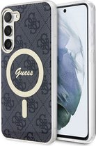 Guess 4G Back Cover (MagSafe Compatible) - Geschikt voor Samsung Galaxy S23 (S911) - Zwart